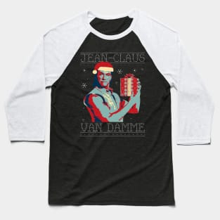 Jean Claus Van Damme Christmas Knit Baseball T-Shirt